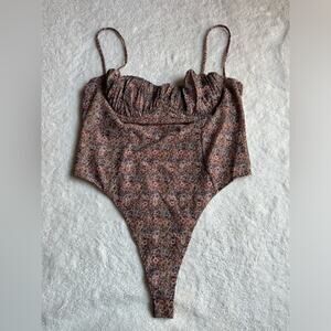 HOUSE OF CB MISTRESS ROCKS Gratitude ditsy floral mesh bodysuit autumn fall